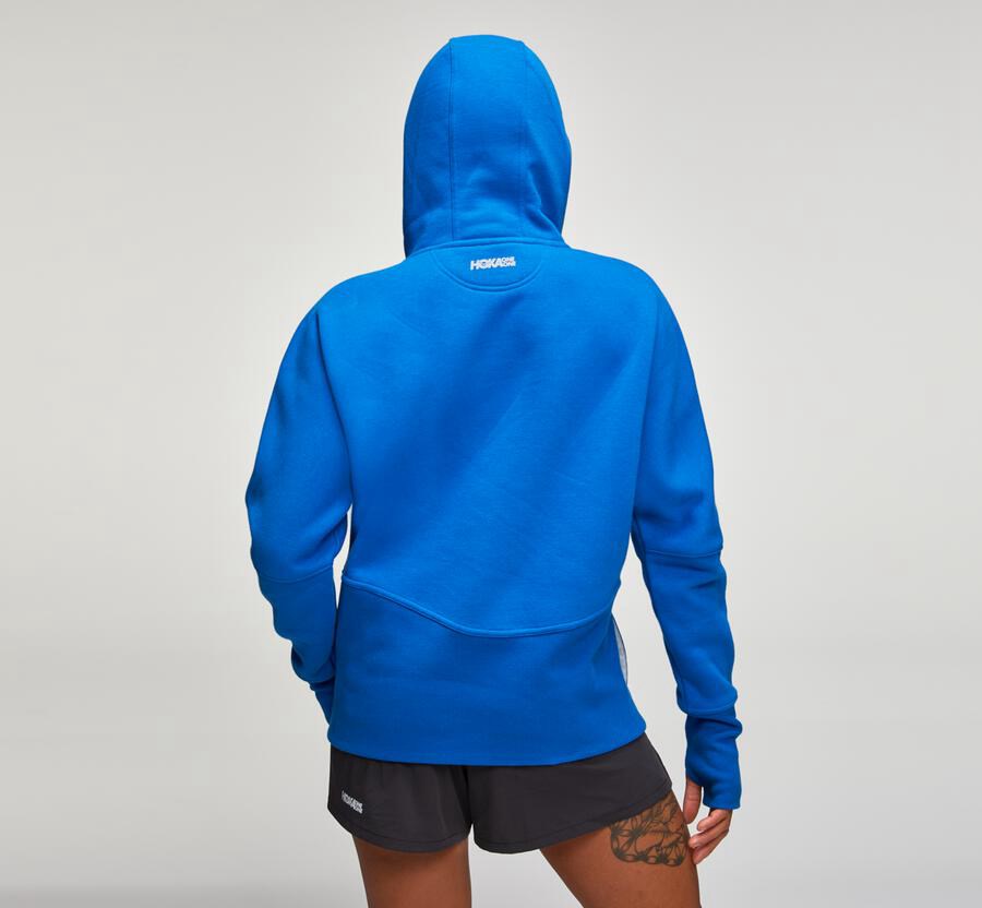 Hoka One One Womens Hoodie - Performance - Blue - MILR09275